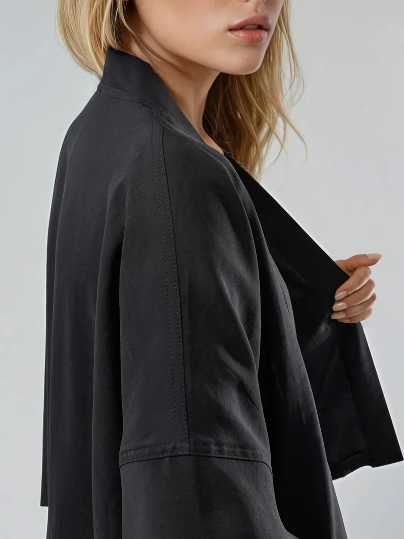 Busem Black BUSEM Long Sleeve Loose Fit Kimono for Women | Best Price UAE